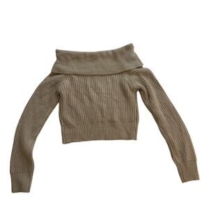 Wildfox women Off the Shoulder Chunky Knit Cropped Sweater